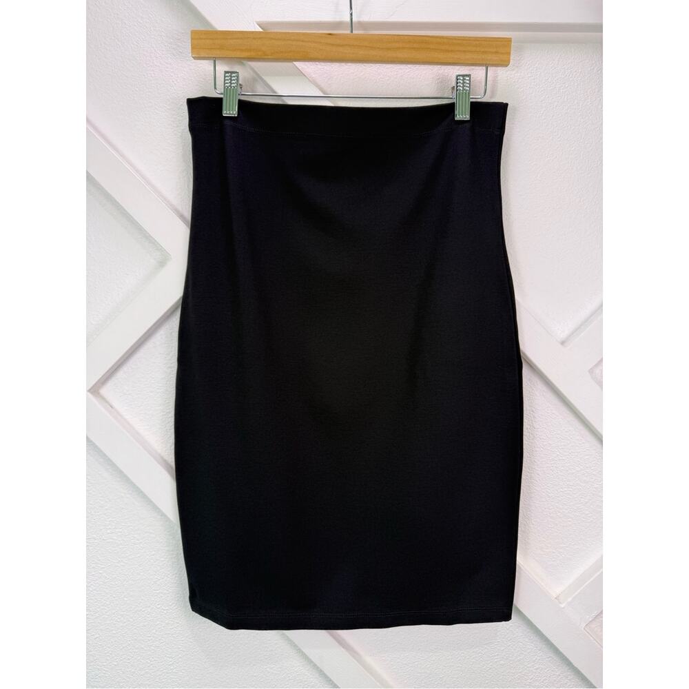 NWT Seraphine Maternity Body Con Jersey Stretch Midi Skirt Black Size Small - Picture 2 of 13